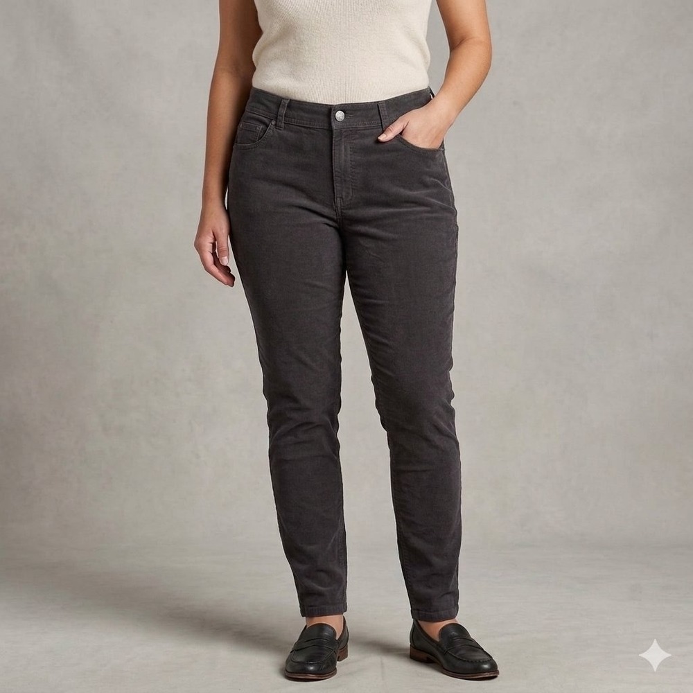 Toad & Co Womens Dark Gray Corduroy Pants Organic Cotton Hemp Size 10